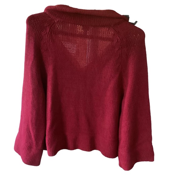 Rafaella Cable Knit Button Cover Snap Up Short Sweater Size L - Picture 4 of 4